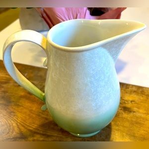 Vintage Portmeirion Jade Stoneware Water Jug Pitcher Vase Starfire England Tea